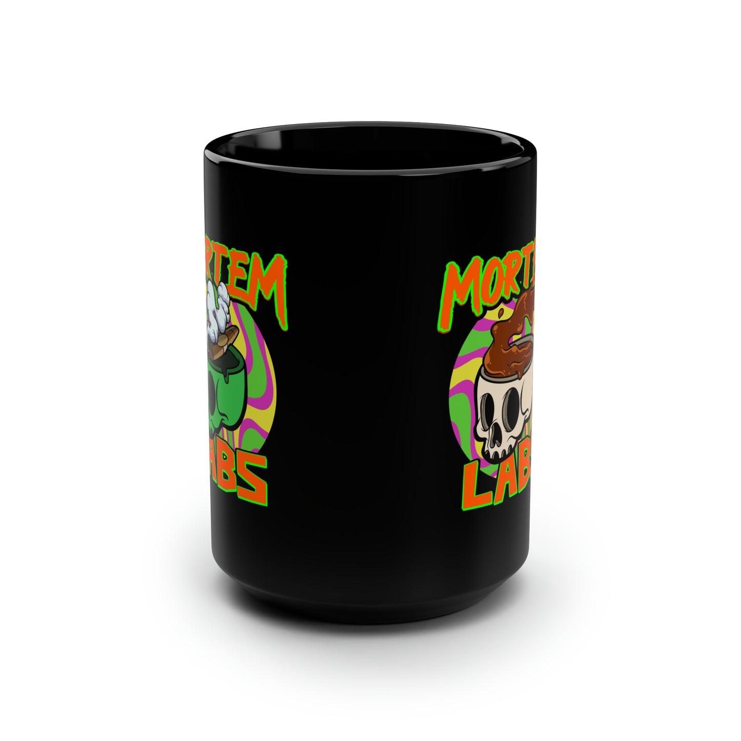 Original Mortem Labs Dual Logo Black Mug 15oz