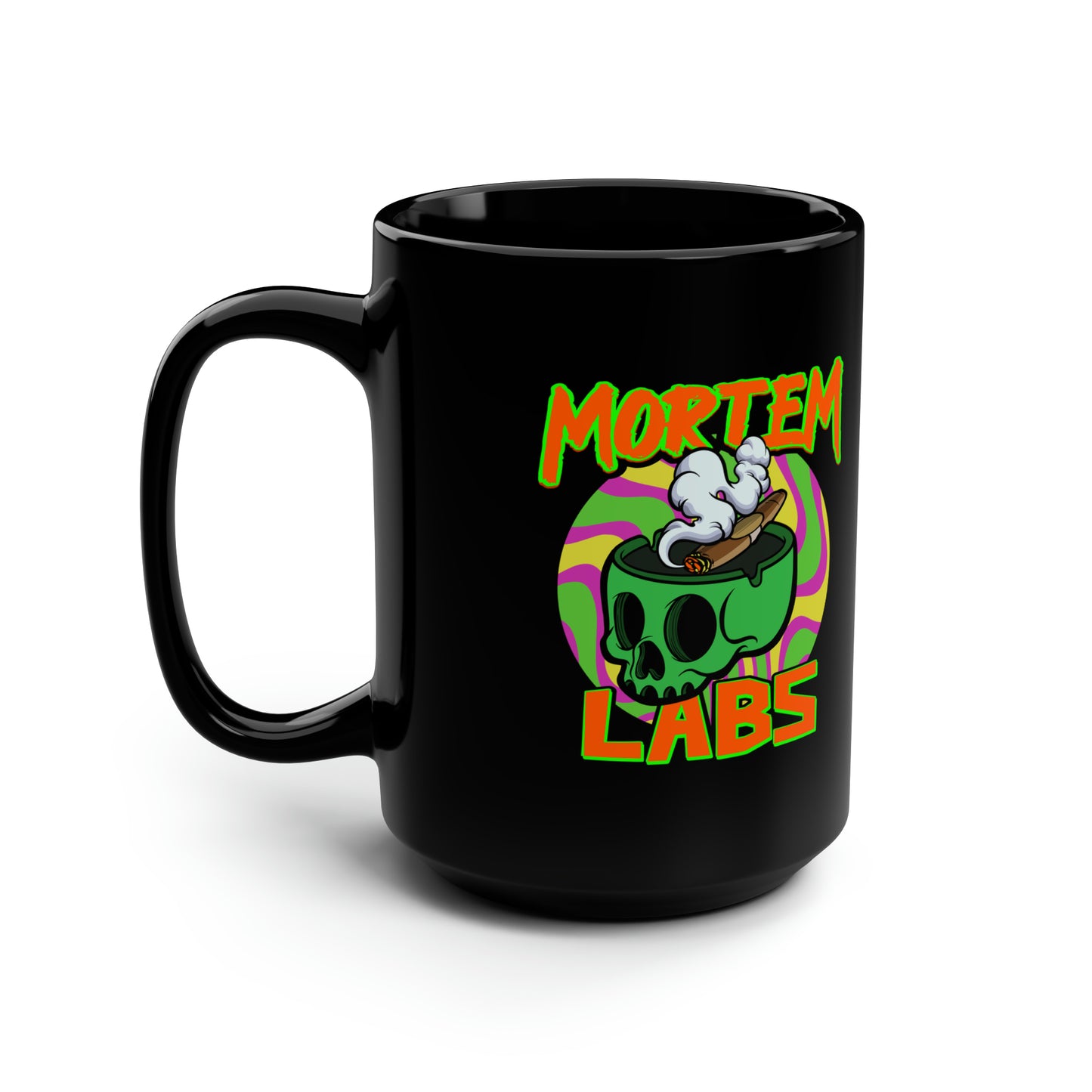 Original Mortem Labs Dual Logo Black Mug 15oz