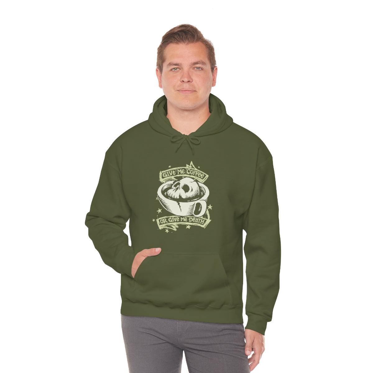 Give Me Coffee or Give Me Death Unisex Heavy Blend™ Hooded Sweatshirt